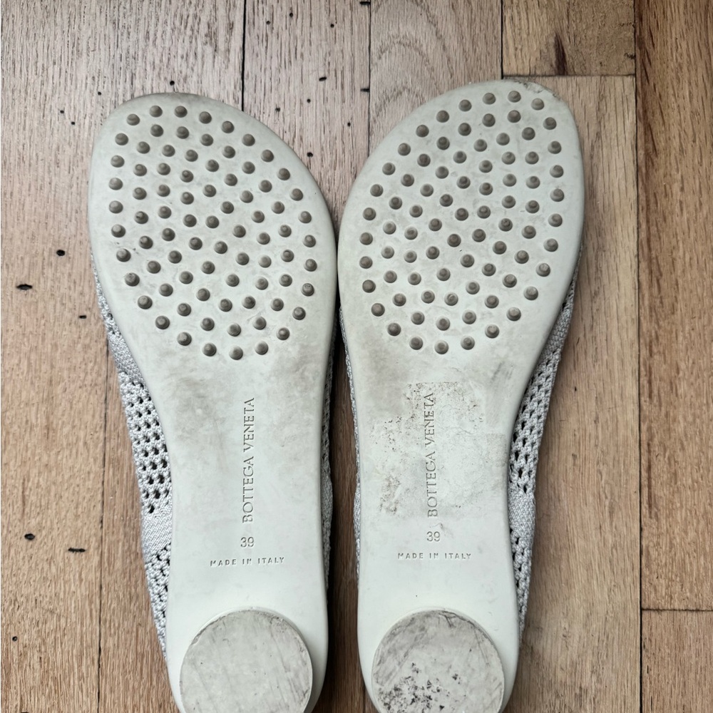 Bottega Veneta Cream Knit Flats - Picture 3 of 6
